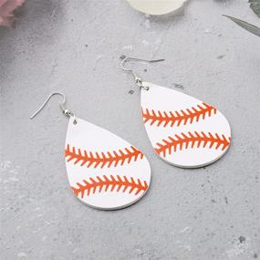 img 3 attached to 🏀 Stylish Baseball Drop Earrings: Sporty Jewelry for Girls