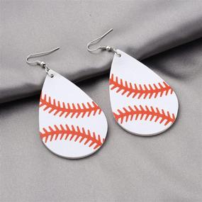 img 1 attached to 🏀 Stylish Baseball Drop Earrings: Sporty Jewelry for Girls