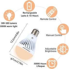 img 3 attached to 💡 4-Pack of 7W Rechargeable Light Bulbs With Remote Control