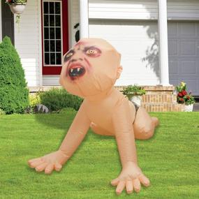 img 3 attached to 👻 GOOSH 4FT Halloween Inflatable Outdoor Zombie Baby Clearance: Spook up Your Yard with LED Lights for Holiday/Party Fun!
