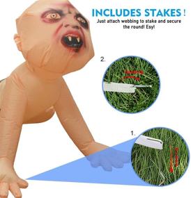 img 2 attached to 👻 GOOSH 4FT Halloween Inflatable Outdoor Zombie Baby Clearance: Spook up Your Yard with LED Lights for Holiday/Party Fun!