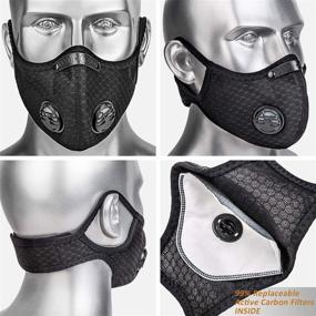 img 2 attached to Jewtme Dust_Masks Respirators Woodworking Mowing Black