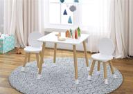 👶 utex kids table and chairs set - perfect white 3-piece kiddy table for toddlers, boys, and girls logo