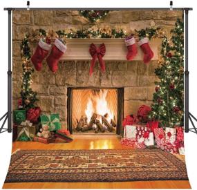 img 2 attached to 🎄 10x10ft Christmas Photography Backdrops featuring Christmas Tree and Gifts Box Theme for Fantastic Photo Background. Ideal for Child Christmas Fireplace Decoration with Background 087.