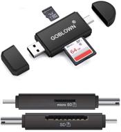 goblown usb sd card reader and otg adapter for pc, laptop, and smart phones - micro sd card reader/usb 2.0 cardreader for tf, sd, microsd, sdxc, sdhc, mmc, rs-mmc, micro sdxc, micro sdhc, uhs-i camera reader logo