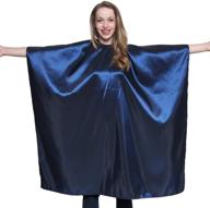 💇 navy blue iridescent salon cape with snaps - heavy duty 45"x60" mane caper for barbershop & beauty shop use with enhanced durability & specialized design logo