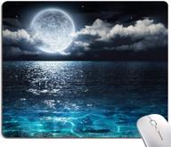 🌊 ocean and moon mouse pad: moonlit clear blue ocean design, waterproof and non-slip - ideal for computer/laptop, men/women, kids logo