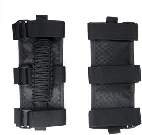 img 3 attached to 🚙 4Pcs Black Roll Bar Grab Handles Straps Compatible with Jeep Wrangler YJ TJ JK JL & Gladiator JT 1985-2020 - Improved Grip Handles