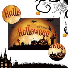 img 1 attached to 🎃 Halloween Party Supplies for 24 Guests - Halloween Decorations, Disposable Dinnerware, Plates, Napkins, Tablecloth, Backdrop - Indoor Outdoor Halloween Party Decor