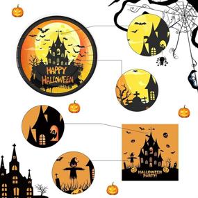 img 2 attached to 🎃 Halloween Party Supplies for 24 Guests - Halloween Decorations, Disposable Dinnerware, Plates, Napkins, Tablecloth, Backdrop - Indoor Outdoor Halloween Party Decor