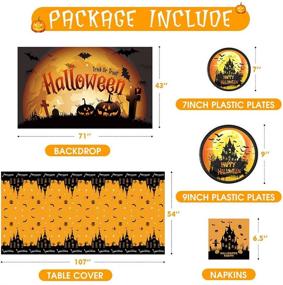 img 3 attached to 🎃 Halloween Party Supplies for 24 Guests - Halloween Decorations, Disposable Dinnerware, Plates, Napkins, Tablecloth, Backdrop - Indoor Outdoor Halloween Party Decor