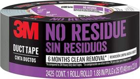img 4 attached to 3M No Residue Duct Tape, 1.88 inches x 25 yards, 🔒 2425-HD, 1 Roll - Versatile and Practical Adhesive Tape for Various Applications