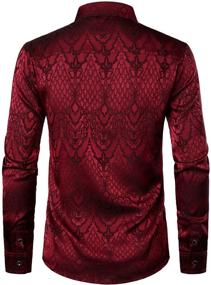 img 2 attached to ZEROYAA Hipster Sleeve Jacquard ZLCL32 Brown Men's Shirts: Style and Comfort Combined