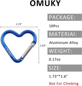 img 1 attached to OMUKY Multicolor Carabiner Accessories Heart 10Pcs