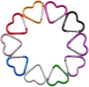 img 3 attached to OMUKY Multicolor Carabiner Accessories Heart 10Pcs