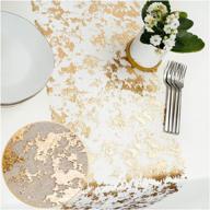 🌟 papakit sparkle metallic gold table runner 11"x84", pack of 2 for festive décor: holidays, weddings, parties, everyday logo