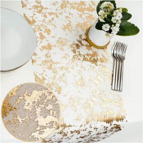 img 4 attached to 🌟 PapaKit Sparkle Metallic Gold Table Runner 11"x84", Pack of 2 for Festive Décor: Holidays, Weddings, Parties, Everyday