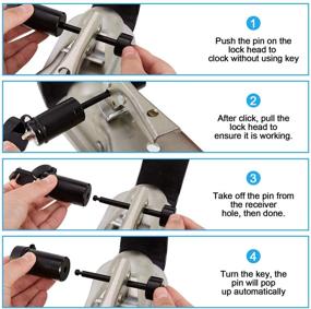 img 2 attached to 🔒 Protect Your Trailer with the METOWARE Trailer Tongue Coupler Lock - 2 Pack, 2 Keys Included