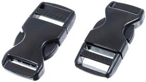 img 3 attached to 🔒 5 Pack of 3/4 Inch Black Flat Plastic Buckles for Paracord Bracelets, Dog Harnesses, Backpack Straps, and Webbing