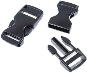 img 1 attached to 🔒 5 Pack of 3/4 Inch Black Flat Plastic Buckles for Paracord Bracelets, Dog Harnesses, Backpack Straps, and Webbing