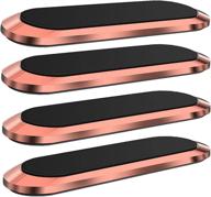 📱 salex pink magnetic mounts [4 pack]: stylish rose gold flat cell phone holder for car, wall, windshield. universal kit for gps, tablets, smartphones & more! logo