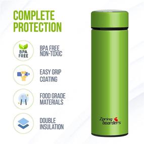 img 1 attached to Premium Stainless Steel Insulated Water Bottle - 17oz Black (500ml) | Vacuum Insulated for Travel, Sports, and More | Includes Lid and Removable Filter