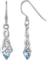 💎 chicsilver sparkling heart birthstone 925 sterling silver celtic knot dangle earrings - perfect gift box included! logo