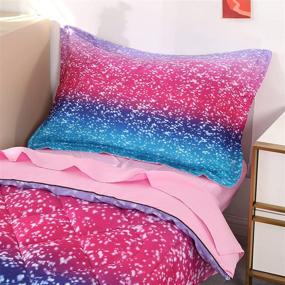 img 2 attached to 🌈 Colorful Rainbow Toddler Bedding Set: Wowelife Comforter Bedding Set for Girls (Purple)