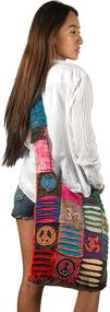 img 2 attached to Colorful Hobo Shoulder Bag - Large Women's Crossbody Sling for Slouchy Bohemian Hippie Style