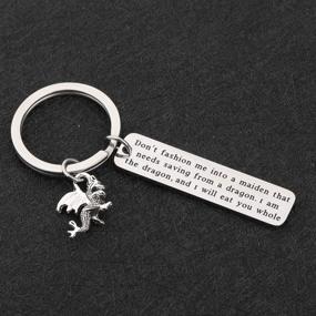 img 2 attached to 🐉 Tiny Dragon Keychain - Game of Thrones Jewelry for Her - FOTAP Dragon Keychain, Embrace My Dragon Form, Avoid the Maiden Fashion