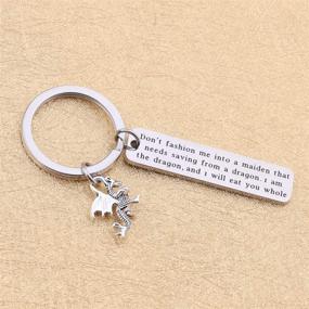 img 1 attached to 🐉 Tiny Dragon Keychain - Game of Thrones Jewelry for Her - FOTAP Dragon Keychain, Embrace My Dragon Form, Avoid the Maiden Fashion