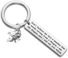 img 4 attached to 🐉 Tiny Dragon Keychain - Game of Thrones Jewelry for Her - FOTAP Dragon Keychain, Embrace My Dragon Form, Avoid the Maiden Fashion