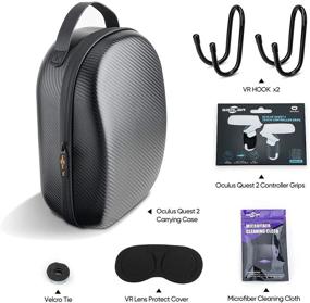 img 2 attached to 🎮 SARLAR Hard Carrying Case for Oculus Quest 2/ Elite Strap Edition/ Quest - Lightweight and Portable Protection, Custom Carbon Fiber Travel Storage Case for VR Gaming Headset and Touch Controller Accessories