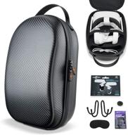 🎮 sarlar hard carrying case for oculus quest 2/ elite strap edition/ quest - lightweight and portable protection, custom carbon fiber travel storage case for vr gaming headset and touch controller accessories logo