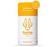 🌿 hume supernatural plant-based deodorant - aluminum-free for women and men, natural ingredients - baking soda-free, coconut, probiotics & prebiotics anti-sweat deodorant – amber woods 2 oz logo