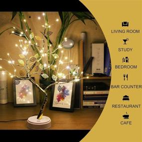 img 2 attached to 🌳 New 2021 Upgrade LED 108 Copper Wire Tree: Decorative Bonsai Fairy Light Spirit Tree Lamp for Bedroom, Living Room, Party Wedding - USB/Battery Powered, 72 LED Warm White Golden Leaf