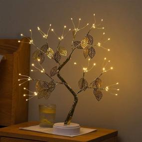 img 3 attached to 🌳 New 2021 Upgrade LED 108 Copper Wire Tree: Decorative Bonsai Fairy Light Spirit Tree Lamp for Bedroom, Living Room, Party Wedding - USB/Battery Powered, 72 LED Warm White Golden Leaf