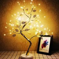 🌳 new 2021 upgrade led 108 copper wire tree: decorative bonsai fairy light spirit tree lamp for bedroom, living room, party wedding - usb/battery powered, 72 led warm white golden leaf логотип