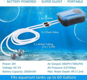 img 3 attached to 🐠 AquaMiracle Lithium Battery Powered Portable Aquarium Air Pump: Rechargeable & Versatile for Fish Tanks, Fishing, and Power Outages