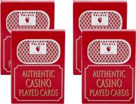 🎰 las vegas casino playing cards bulk deck set: authentic used cards for poker night, gambling party, vegas wedding favors & more! (4-pack, caesars) logo