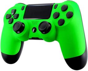 img 1 attached to 🎮 eXtremeRate Neon Green Custom Controller Faceplate Cover for PS4 Slim Pro - Soft Touch Front Housing Shell Case for Playstation 4 Controller CUH-ZCT2 JDM-040/050/055 (Controller NOT Included)