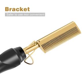 img 1 attached to 🔥 Hot Comb Hair Straightener: Portable Anti-Scald Beard Straightener Press Comb with Ceramic Comb and Electric Heating - Perfect for Travel