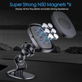 img 3 attached to 📱 Universal Magnetic Phone Holder 2-Pack - Super Strong Magnet Mount, 360° Adjustable Car Phone Holder for iPhone, Samsung, and Most Cell Phones