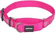 vibrant red dingo martingale collar: paw impressions for secure and stylish control logo