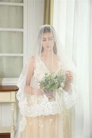 img 1 attached to Elevate Your Bridal Look with Newdeve's Exquisite White Bridal Veils and Accessories