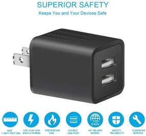 img 3 attached to 🔌 YOKERSU Нейлоновый кабель для iPhone: Быстрая зарядка 2Pack 6ft кабель с основным зарядным устройством на 2 порта - Совместим с iPhone 11 Pro Max XS XR X 8 7 6S Plus, iPad - Кабель для передачи данных синхронизации (с сертификацией UL)