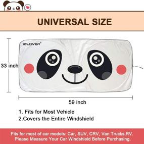 img 3 attached to 🐼 Panda Pet Design Car Windshield Sunshade: UV Coating for Effective UV Ray Deflector