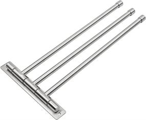 img 3 attached to 🛁 Sumnacon™ 3 Bar Silver Stainless Steel Wall-Mounted Swivel Towel Rail for Bathroom Towel Rack Organization and Storage