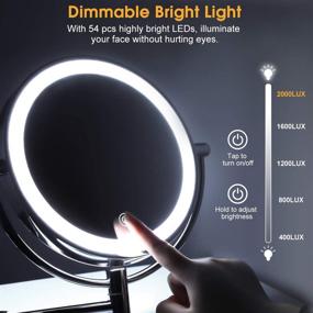 img 1 attached to 🌟 Enhance Your Makeup Routine with KEDSUM 8-Inch Wall Mounted Magnifying Makeup Mirror: 1X/10X, 3 Color Modes, Adjustable Light, Double Sided Swivel Mirror
