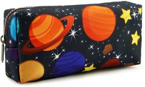 img 4 attached to LParkin Space Canvas Galaxy Pencil Case: The Ultimate Gift for Gadgets, Stationery & Makeup Storage